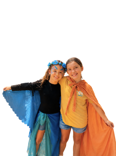 Children wearing colorful capes
